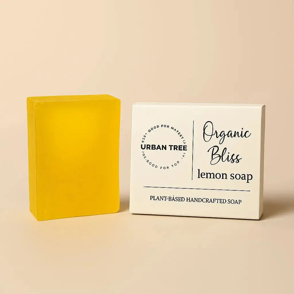 Urban Tree Lemon Soap – Vitamin C Glow Bar for Brightening Skin, Handmade in Pakistan
