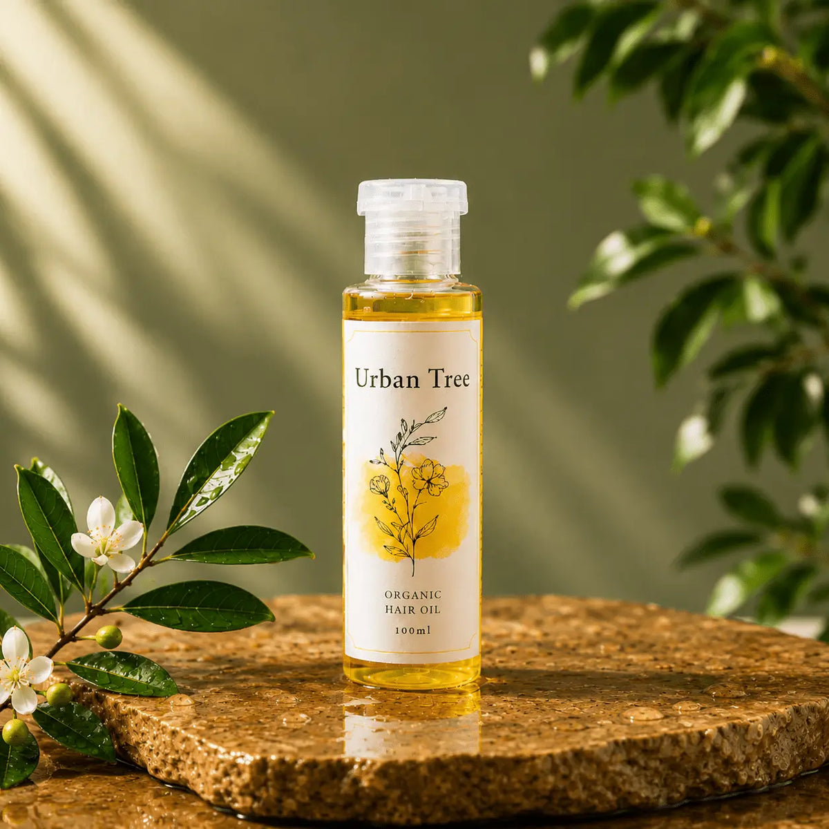 Organic Hair Oil with olive rosemary ginger clove castor and coconut oil for stronger healthier hair by Urban Tree Pakistan