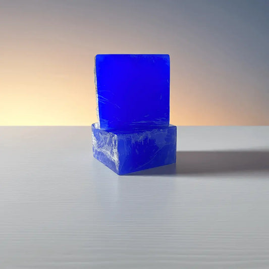 Urban Tree Pure Moroccan Nila Soap luxury natural soap bars stacked together, rich blue color premium skincare