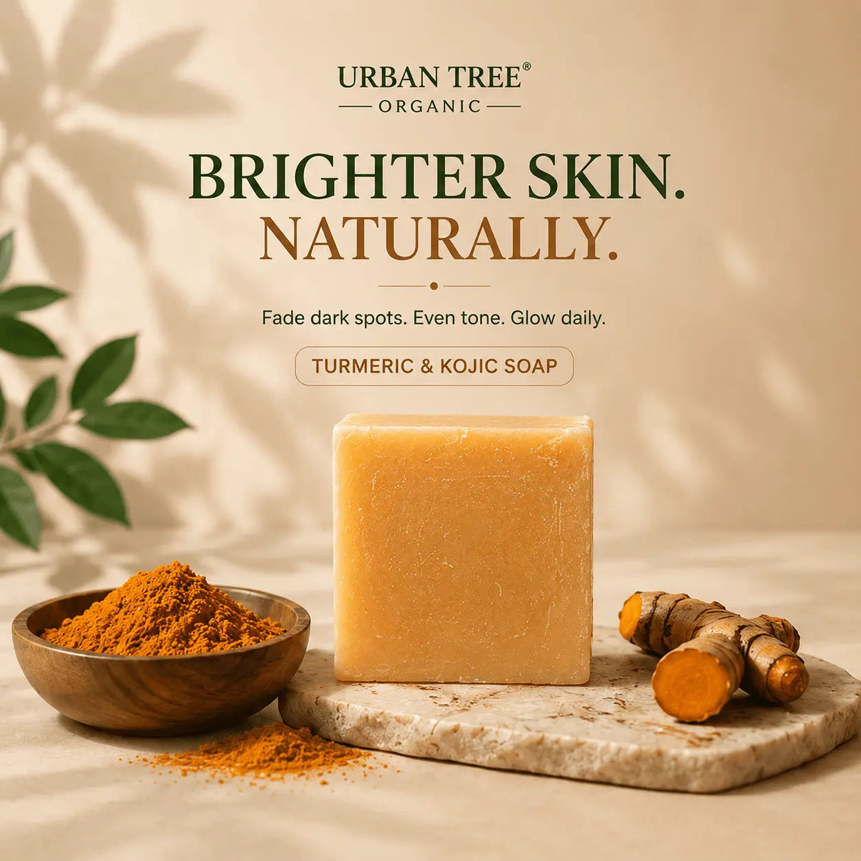 Turmeric Kojic Acid Soap for dark spot brightening and uneven skin tone by Urban Tree Pakistan