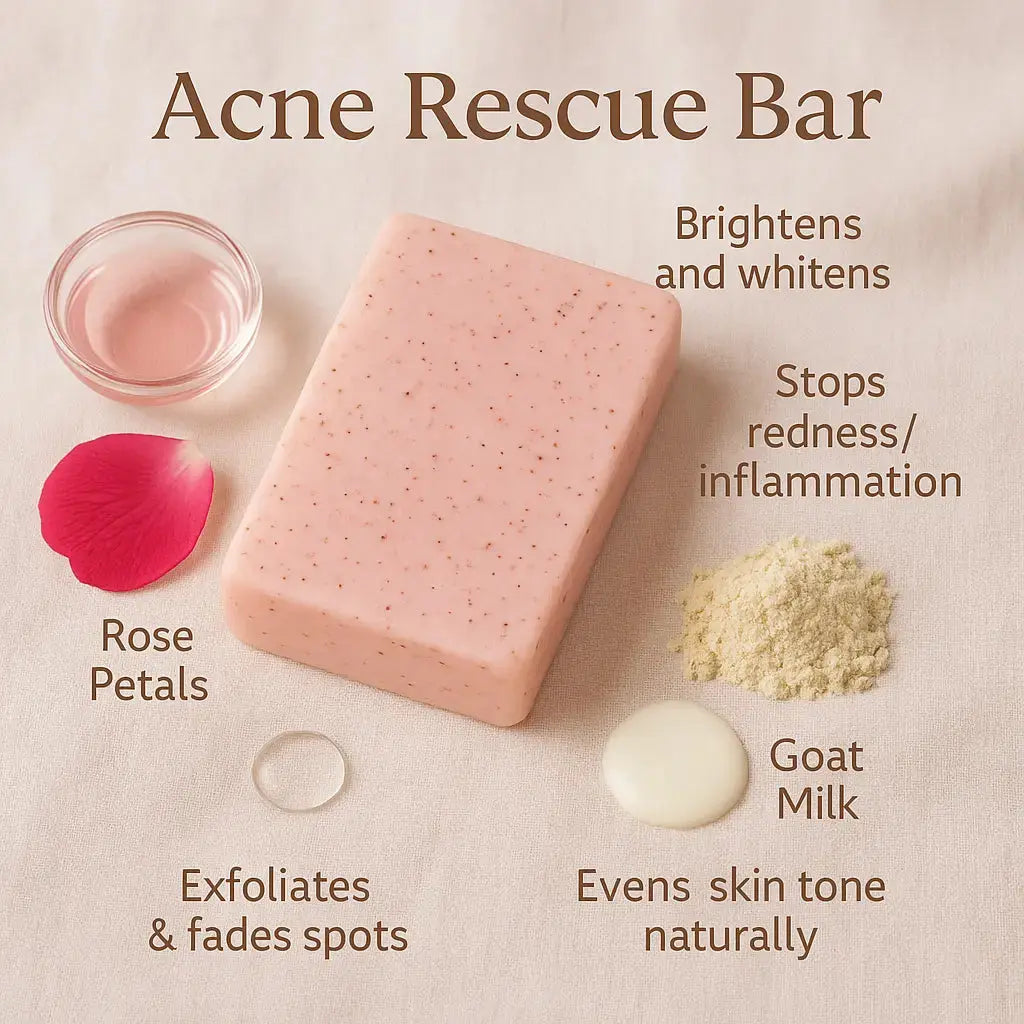 Urban Tree Acne Rescue Soap – Clears Acne, Fades Spots, and Calms Redness with Goat Milk and Rose Petals