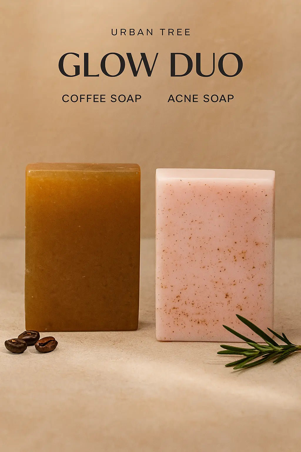 Urban Tree Glow Duo – Brightening Coffee Soap and Acne Soap combo for clear, glowing skin