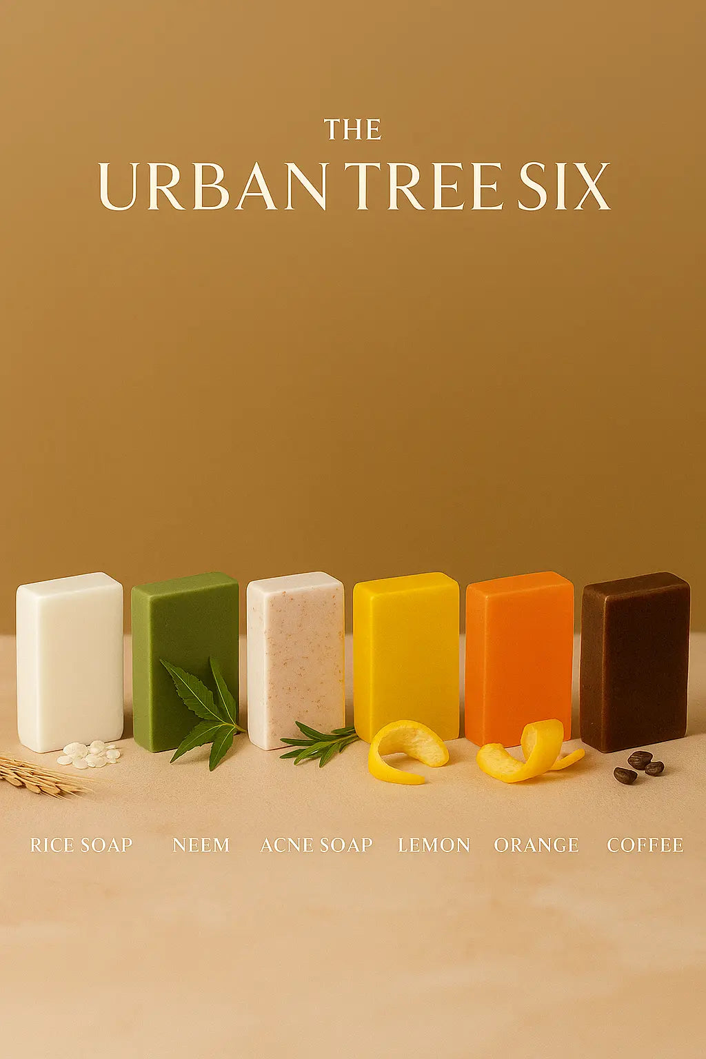 Urban Tree Six Handmade Soap Set – Organic Skincare Bars for Glow, Acne, Brightening, and Detox