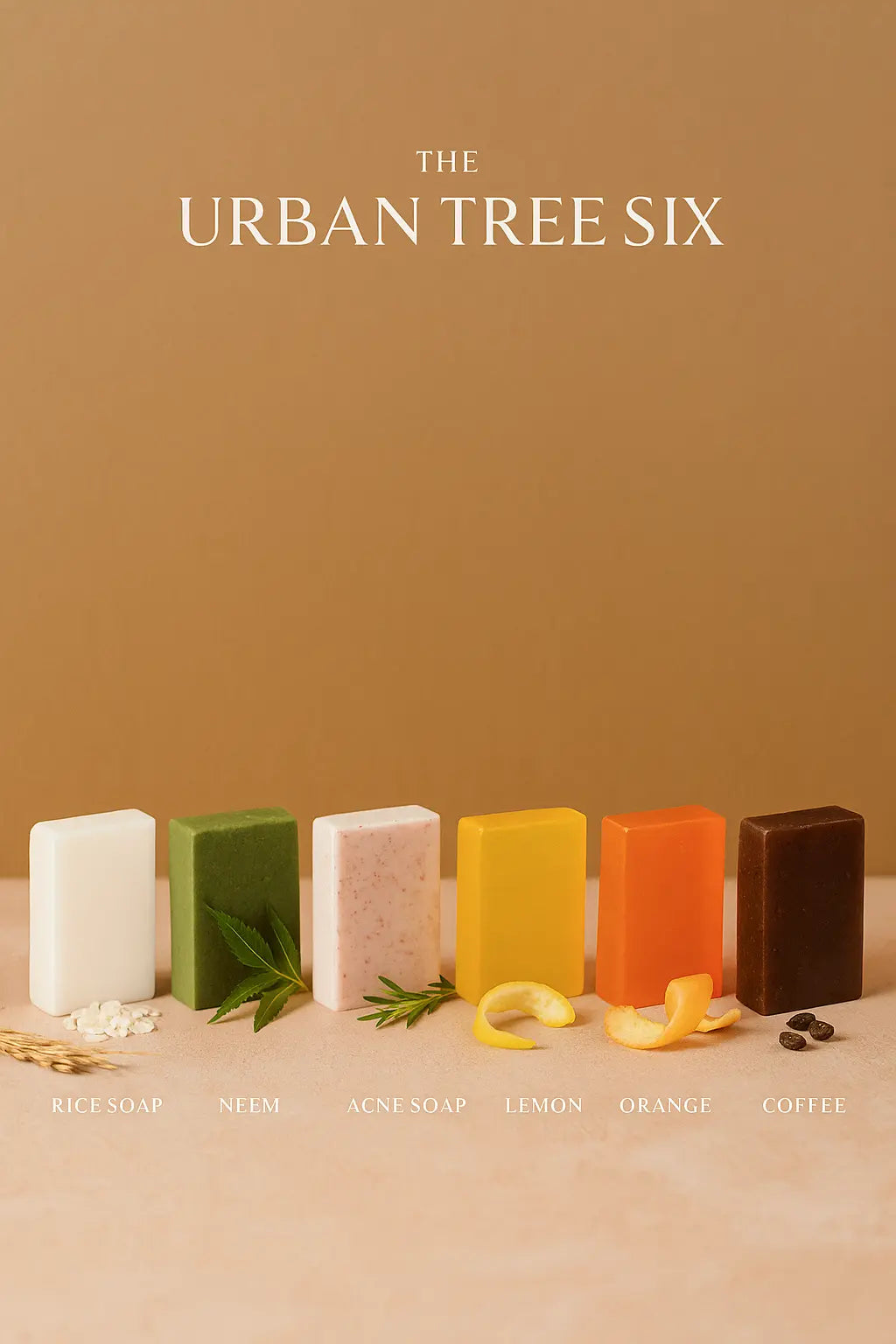 Urban Tree Six Soap Bundle – Handmade Natural Soaps for Brightening, Acne, and Skin Repair