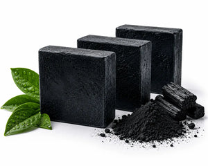 Three Charcoal soap bars