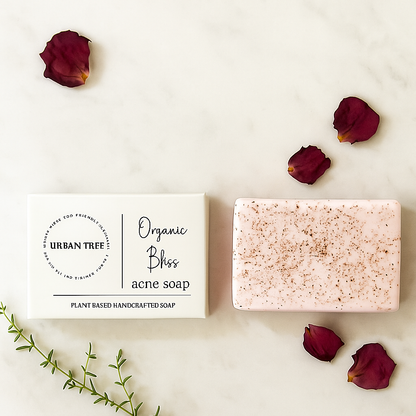 Organic Acne Soap bar with rose and goat milk by Urban Tree Pakistan