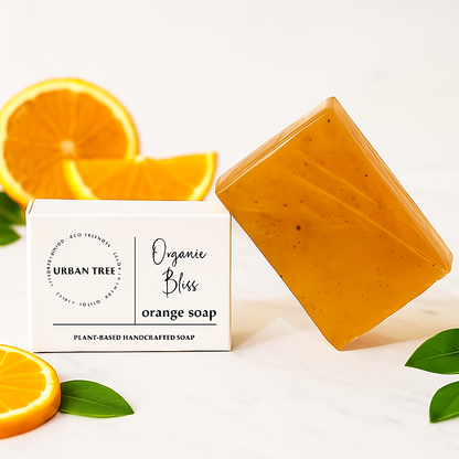 Orange Vitamin C Soap by Urban Tree - Organic Orange Soap bar with vitamin C and orange peel in Pakistan