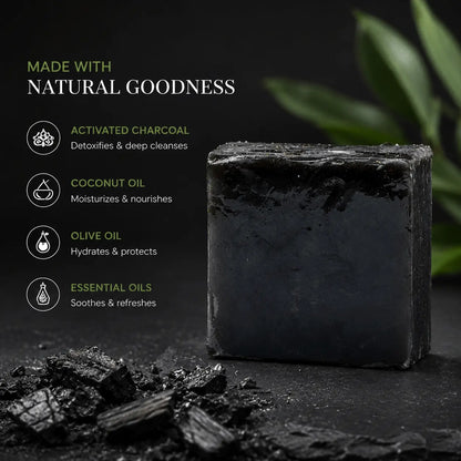 Charcoal Soap, Natural Ingredients Organic Skincare Soap by Urban Tree Pakistan