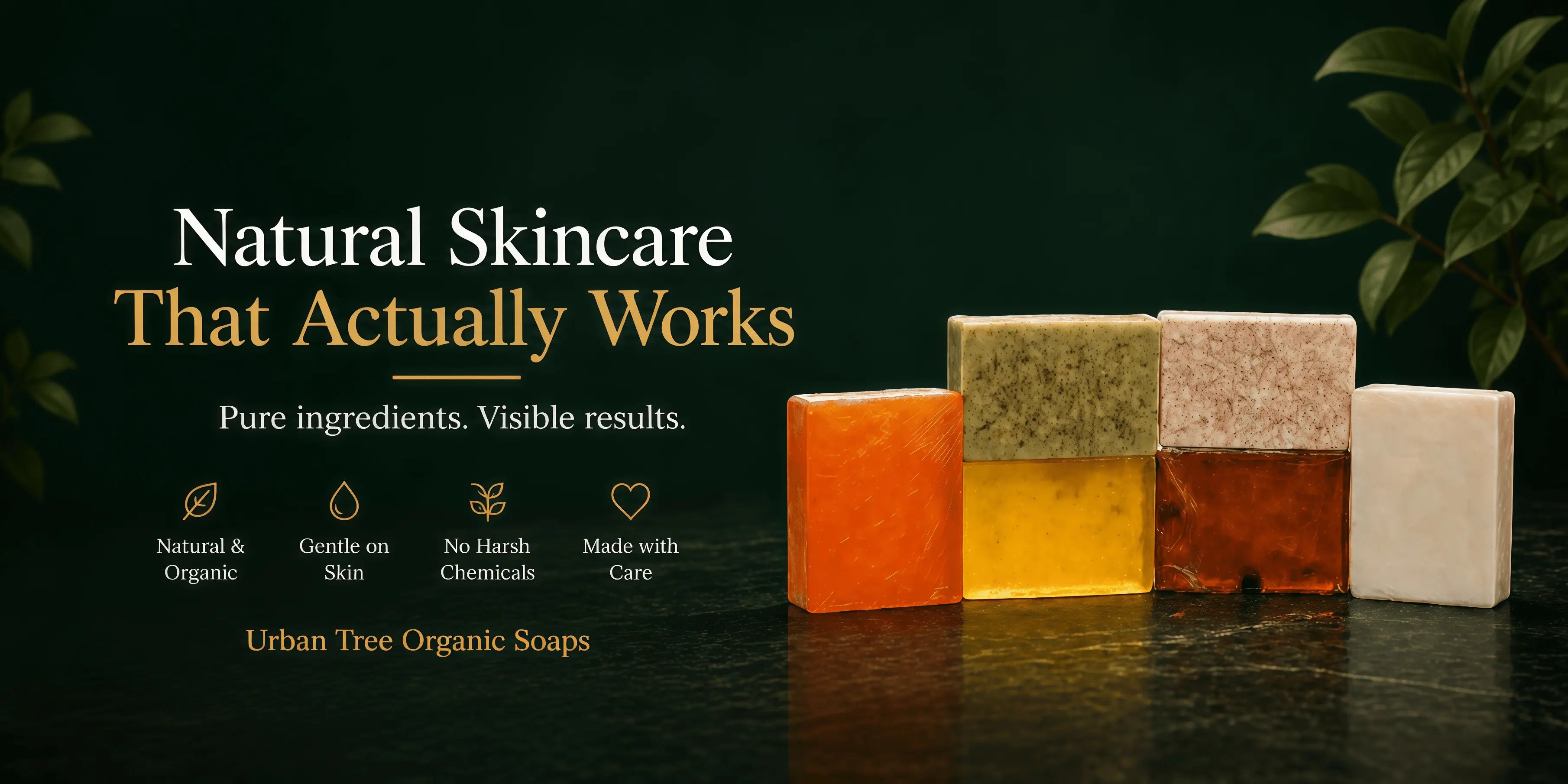 Natural Soaps by Urban Tree Pakistan with organic skincare ingredients for glowing healthy skin without harsh chemicals