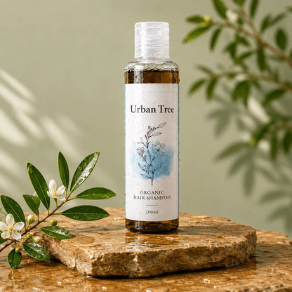 Organic Shampoo by Urban Tree with Amla, Reetha, Shikakai, Rosemary and Castor Oil for healthy hair and gentle sulfate free cleansing