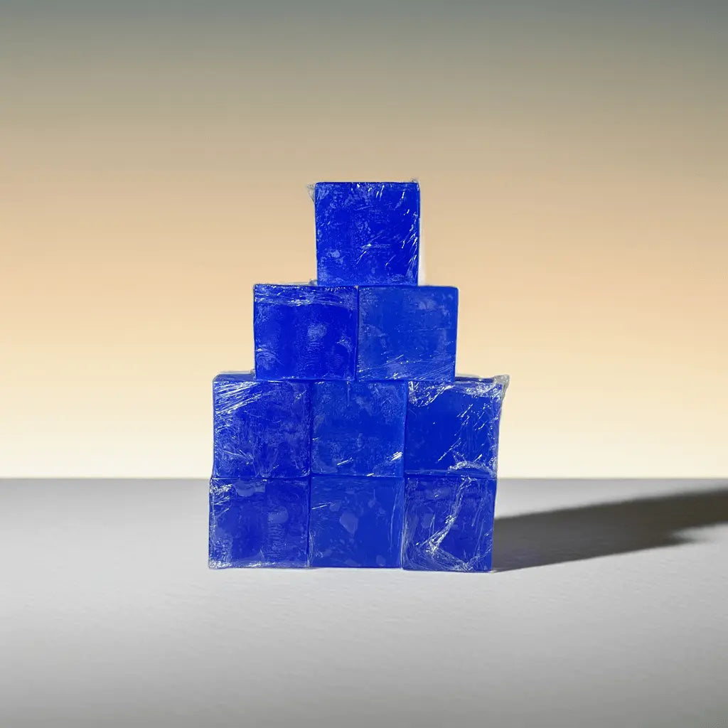 Urban Tree Pure Moroccan Nila Soap collection of premium blue nila powder soaps stacked in pyramid shape for luxury skincare