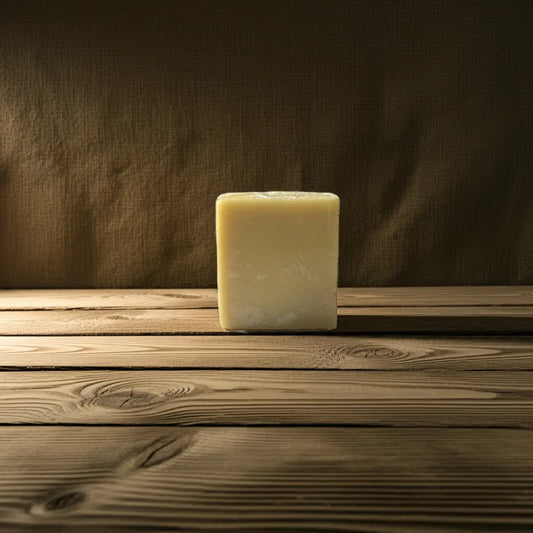 Urban Tree Turmeric and Kojic Acid Brightening Soap luxury natural skincare bar with even tone formula on wooden surface