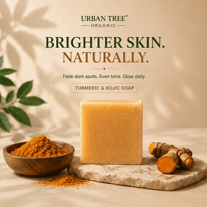 Turmeric Kojic Acid Soap for dark spot brightening and uneven skin tone by Urban Tree Pakistan
