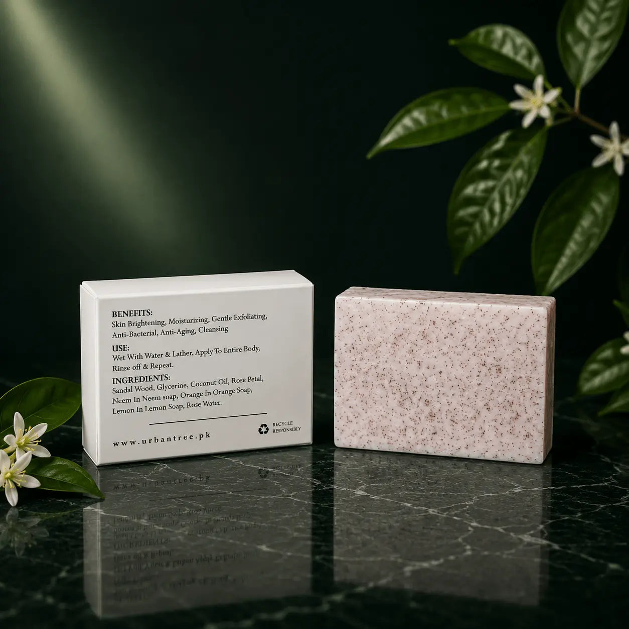 Urban Tree Acne Rescue Soap product photography, natural cleansing soap for blemish prone skin