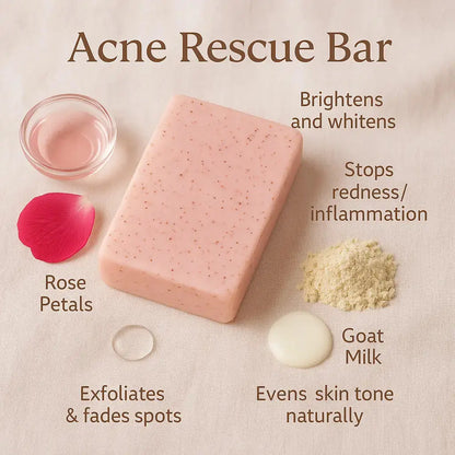 Urban Tree Acne Rescue Soap – Clears Acne, Fades Spots, and Calms Redness with Goat Milk and Rose Petals