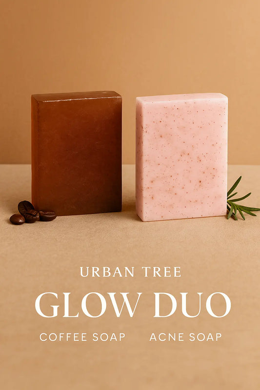 Urban Tree Glow Duo – Coffee Soap and Acne Soap bundle for bright, clear, and smooth skin


