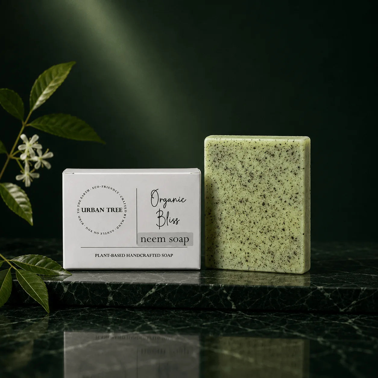 Urban Tree Neem Soap, natural cleansing soap for acne prone and oily skin, organic skincare Pakistan