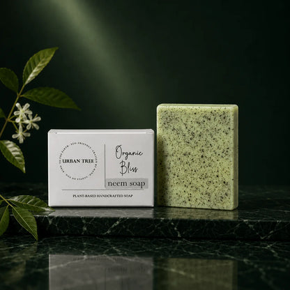 Urban Tree Neem Soap, natural cleansing soap for acne prone and oily skin, organic skincare Pakistan
