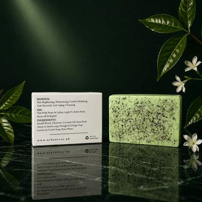 Urban Tree Neem Soap product photography, organic cleansing soap for daily skincare routine Pakistan