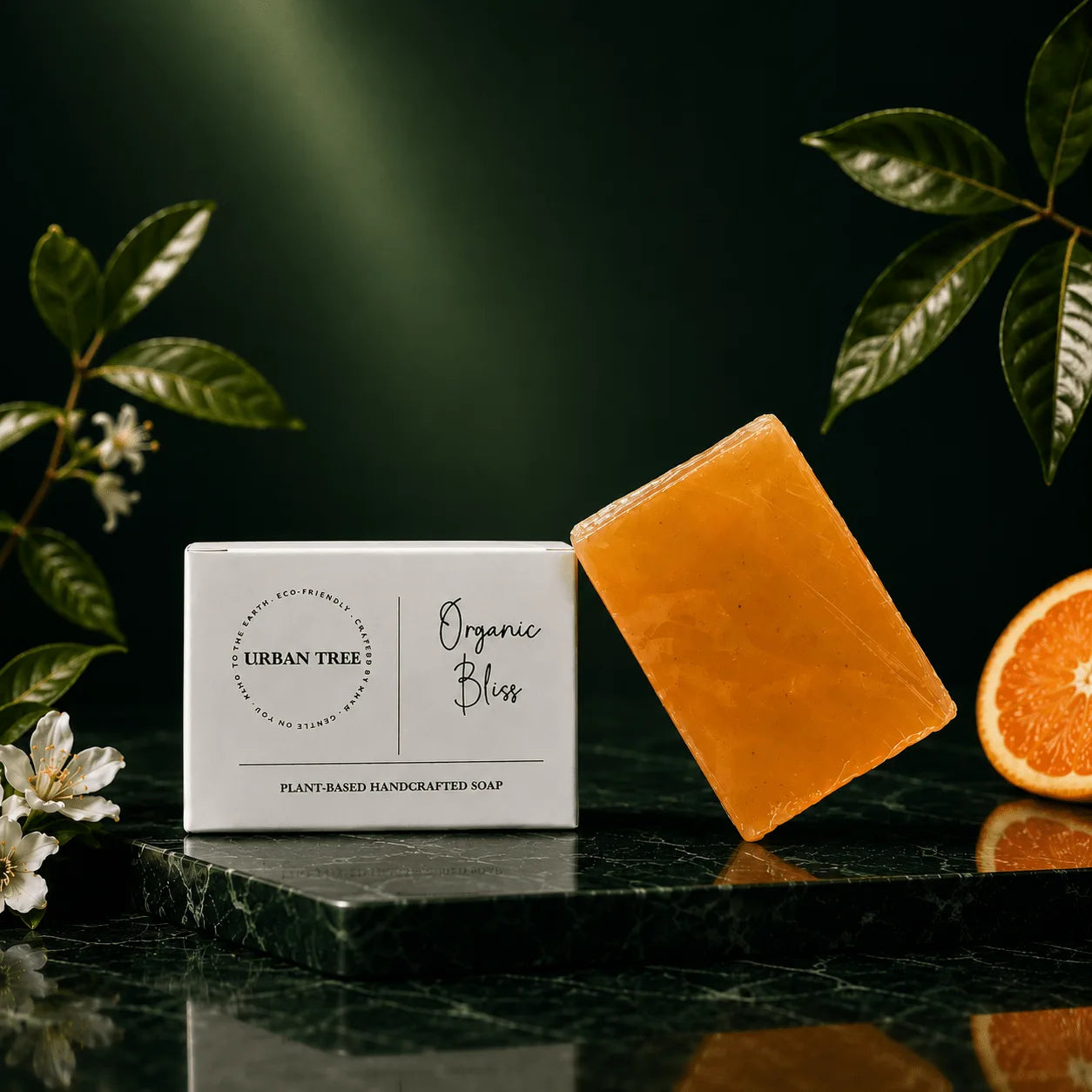 Urban Tree Orange Soap, Vitamin C organic soap for glowing skin and brightening, natural skincare Pakistan