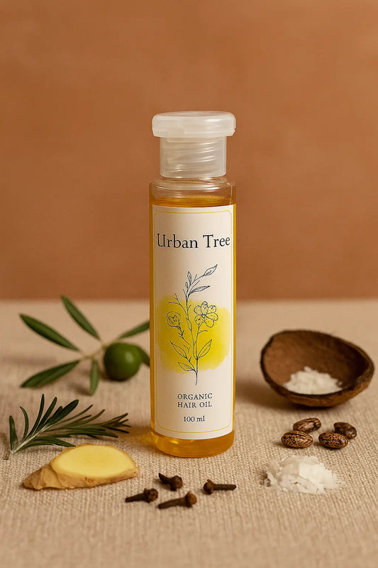 Urban Tree Organic Hair Oil – Natural Blend for Hair Growth, Shine, and Scalp Nourishment with Coconut, Olive, and Clove Oils
