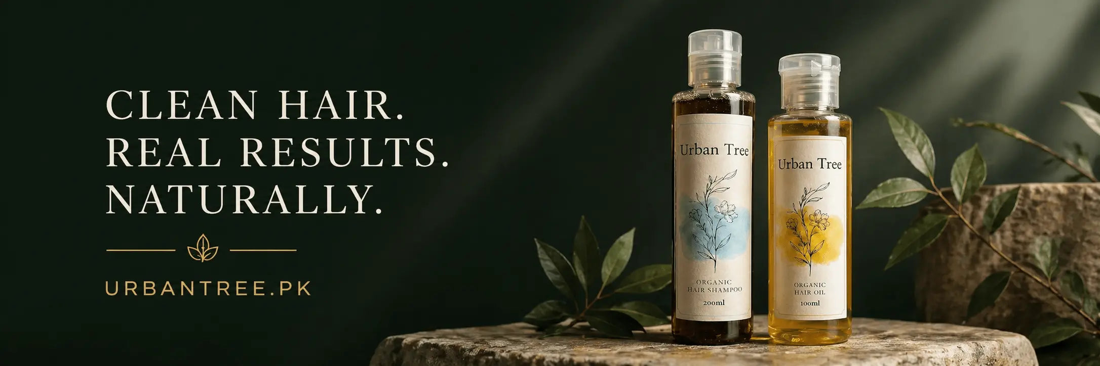 Urban Tree Organic Hair Shampoo and Hair Oil for healthy stronger hair in Pakistan