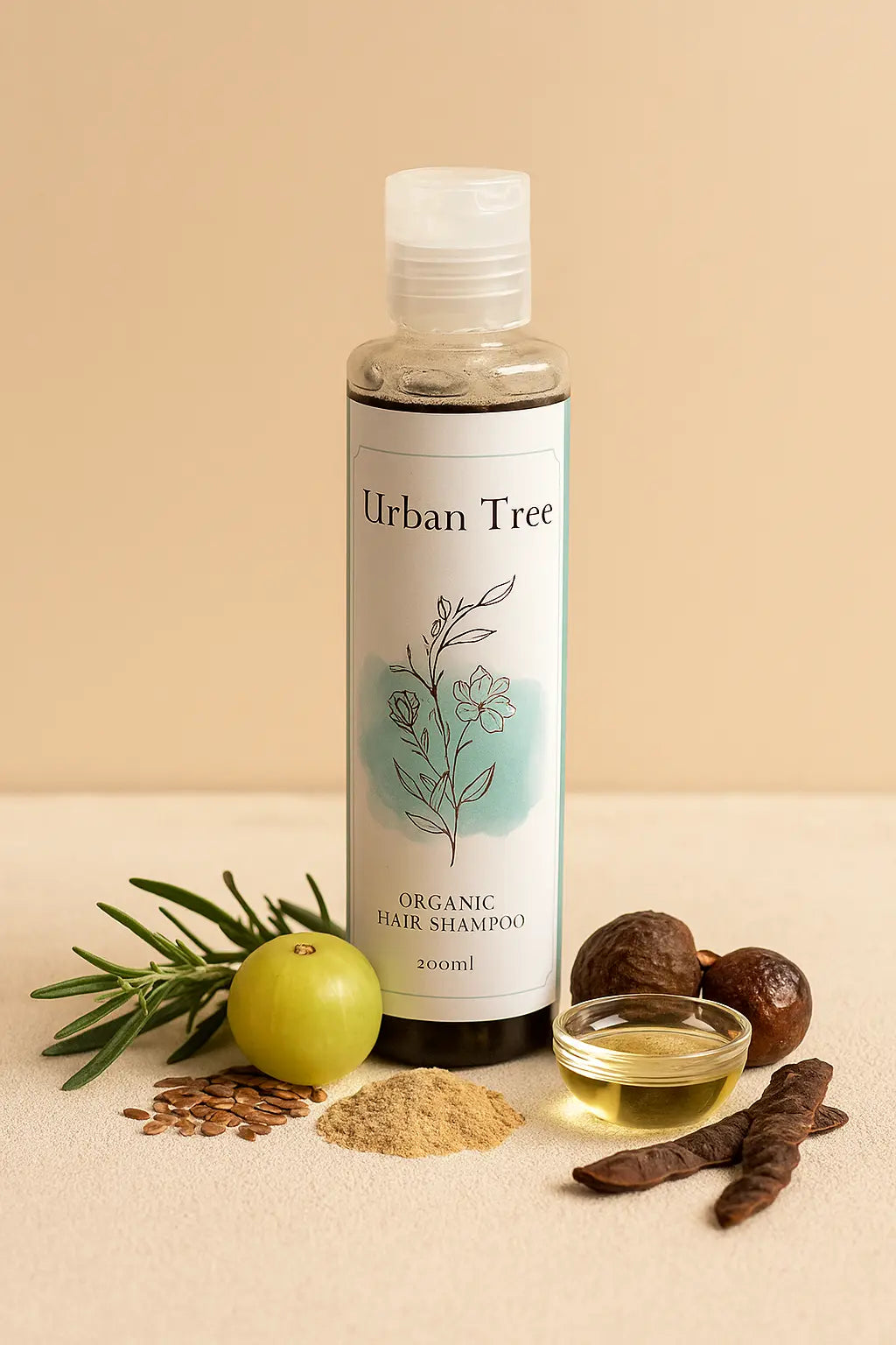 Urban Tree Sulfate-Free Organic Shampoo – Nourishing Hair Cleanser with Amla, Soapnut, and Rosemar