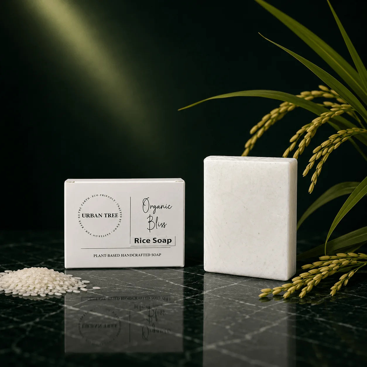 Urban Tree Rice Soap, natural soap for smoother brighter looking skin and gentle cleansing